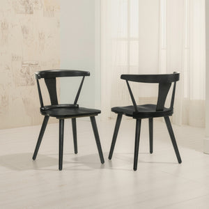 English Elm [Set Of 2] Rustic Farmhouse Dining Chairs - Solid Wood Side Chairs With Easy Assembly & Comfort W2537P211112-GIGA