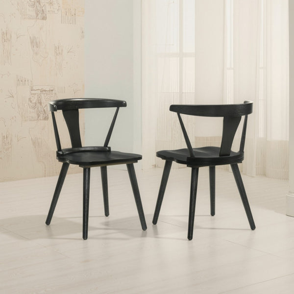 English Elm [Set Of 2] Rustic Farmhouse Dining Chairs - Solid Wood Side Chairs With Easy Assembly & Comfort W2537P211112-GIGA