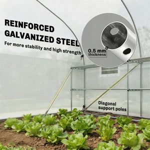 English Elm Garden Walk-in Tunnel Greenhouse with Galvanized Steel Frame and Uv-resistant Pe Cover White T3971P481639