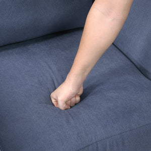 English Elm Modern Upholstered Arm Chair Plush Seat Mid-Century Modern Lines Sturdy Wood Legs Cozy Accent Seating Blue 31.5 L x 23 W x 25 H B011P379444