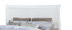 English Elm Louis Philippe Full Size Headboard White Carved Crown Molding French Provincial Bedroom B011P452473