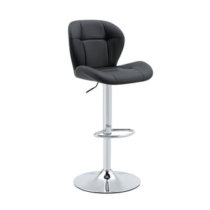 English Elm Set of 2 Adjustable Tufted Pu Barstools with Chrome Base for Kitchen or Pub W3875P382613