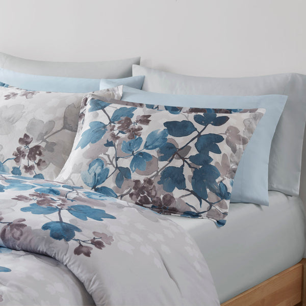 JLA Home Madison Park Essentials - Comforter ultra-soft botanical microfiber set with coordinating sheets, bonus pillowcases, built-in pockets for bedside storage and fade-resistant design 90 L x 80 W x 1.5H MPE10-1055