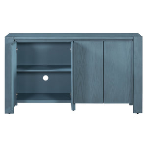English Elm Trexm Four Door Retro Sideboard Oak Veneer Distressed Storage for Dining Living N715P204444M