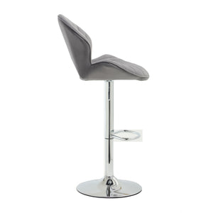 English Elm Bar Stools modern adjustable swivel counter chairs with back and footrest, chrome base for kitchen pub gatherings Grey W1249P386235