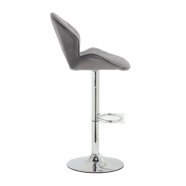English Elm Bar Stools modern adjustable swivel counter chairs with back and footrest, chrome base for kitchen pub gatherings Grey W1249P386235