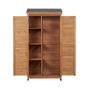 English Elm Outdoor Cedar Storage Cabinet Farmhouse Vertical Shed for Backyard Patio Garden Tools W2640P291256