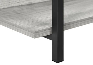 English Elm Accent Console Table: Sleek Grey Laminate & Black Metal, Perfect For Narrow Spaces & Modern Decor B2710P218988