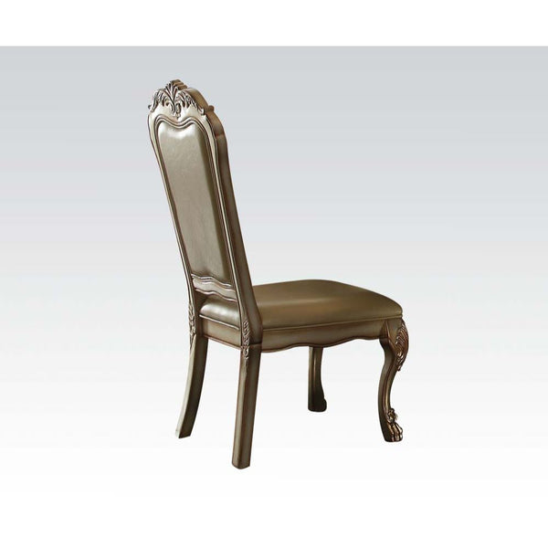 English Elm Bone Padded Side Chair Set Of 2 - Elegant High-Back Design In Luxe Gold Patina Finish For Comfort B062P209247