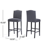 Christopher Knight Home® - Noble House - Darren Contemporary Upholstered Barstools with Nailhead Trim - Set of 2