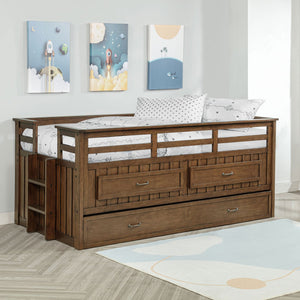 English Elm Starboard Twin Storage Bed with Trundle Pine Frame Cabin Style Kids Room B062S01721