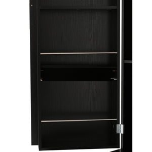 English Elm 72" Modern Fluted Pantry Cabinet with 2 Large Silent Drawers, 8-Door Spice Rack & Adjustable Shelf Organizer Black W2917P294988