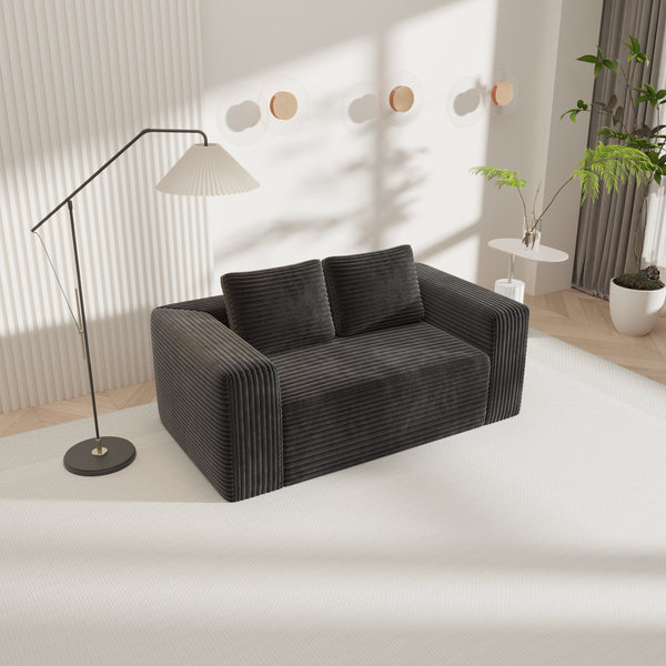 English Elm Sofa in a Box Memory Foam Floor Loveseat Corduroy Upholstered Studio Lounge Couch W1960P334843