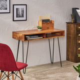 Christopher Knight Home® - Noble House - Conyers Modern Industrial Handcrafted Acacia Wood Storage Desk with Hairpin Legs, Natural and Black