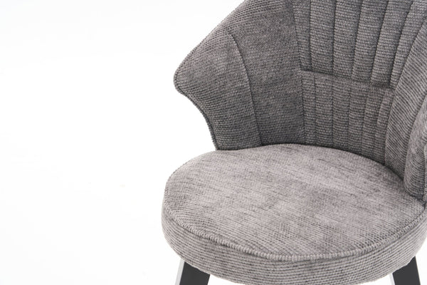 English Elm 008-Wing Upholstered Swivel Counter Stools Set of 2 with Solid Wood Legs, Chenille Comfort & 250lb Capacity DARK GREY W2636P239834