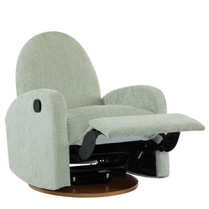 English Elm 360 Swivel Glider Recliner with Solid Wood Base Contemporary Upholstered Lounge Chair Light Green N771P363407L