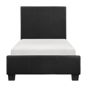 English Elm Contemporary LED Panel Queen Bed with Integrated Lighting, Sleek Wooden Frame and Modern Headboard Design Black 53 L x 41 W x 3.75 H B011S01761