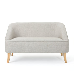 English Elm Christopher Knight Home® - LOVESEAT Modern Beige Fabric 100% Polyester Single Cushion, Birch Legs, Compact 49.75"W x 30.5"H Comfort 60867.00BTWD