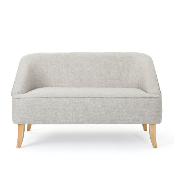 English Elm Christopher Knight Home® - LOVESEAT Modern Beige Fabric 100% Polyester Single Cushion, Birch Legs, Compact 49.75"W x 30.5"H Comfort 60867.00BTWD