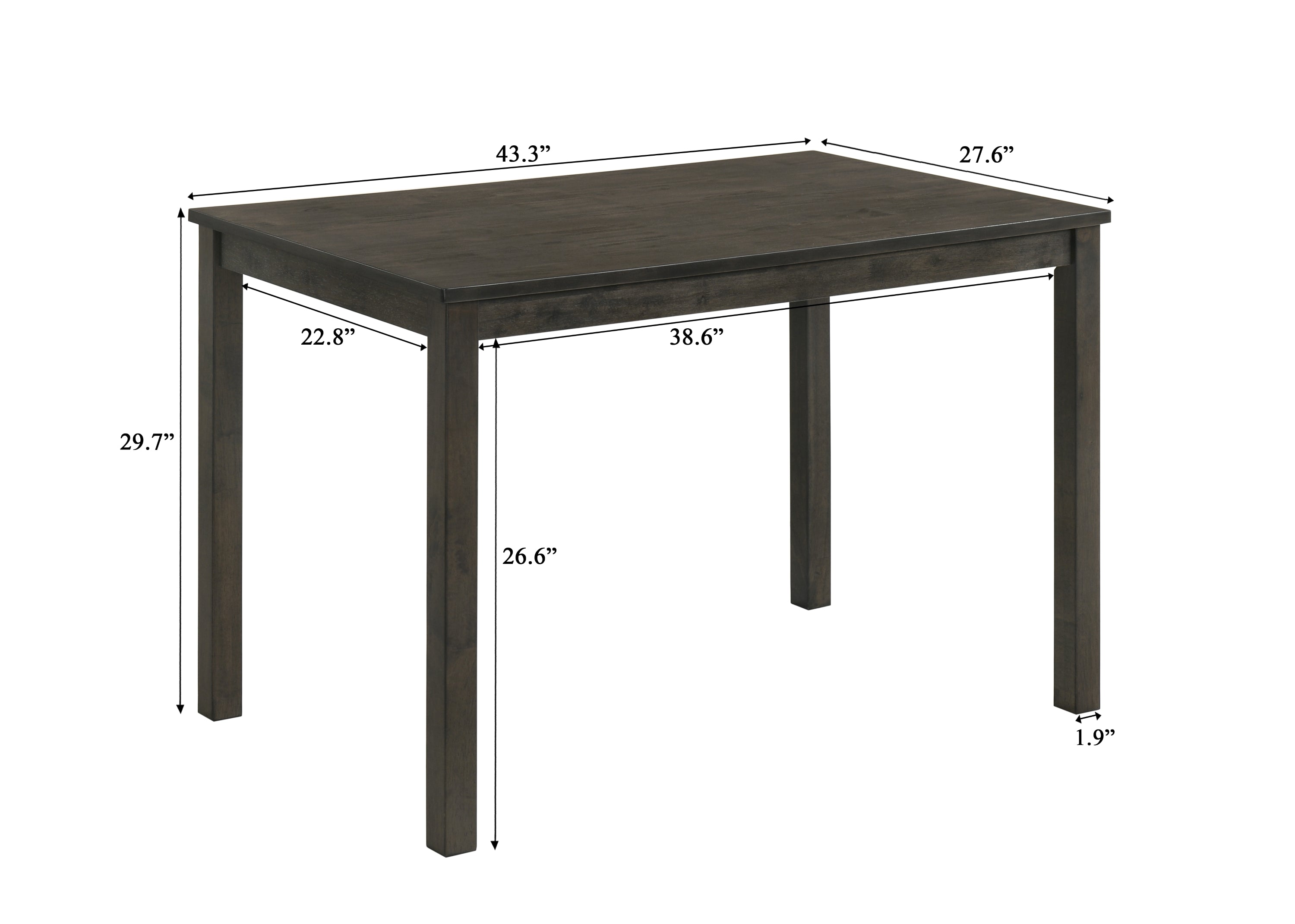 270in Table Contemporary Dark Wood Rectangular Dining Table 27.6X43.3X29.7
