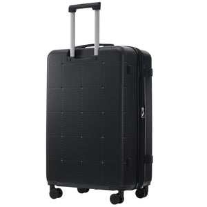 English Elm Luggage 5 Piece Hardside Abs Set with Front Access Carry on and Tsa Spinner Wheels Black N732P391557B