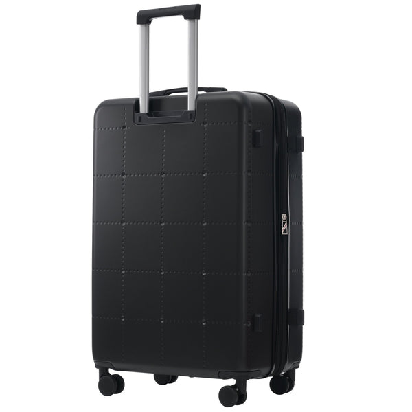 English Elm Luggage 5 Piece Hardside Abs Set with Front Access Carry on and Tsa Spinner Wheels Black N732P391557B