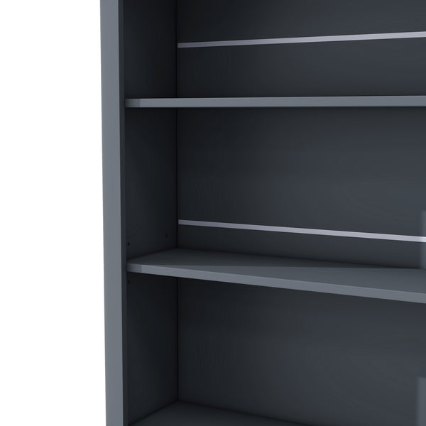 English Elm Modern Tall Kitchen Pantry Set of Two with Faux Marble Top and Glass Holders Gray SP000175AAE