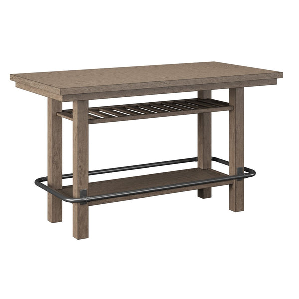 English Elm Wallace & Bay - Brown Bar Height Storage Table - Stylish Pecan Finish, Versatile Serving Station & Organized Convenience B361P384469-GIGA