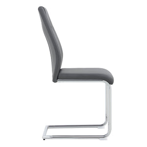 English Elm Modern Chic Dining Chairs with Faux Leather Padded Seat, High-Density Foam Comfort & Metal Legs Set Grey 24.8 L x 22.83 W x 17.32 H W1512P395373