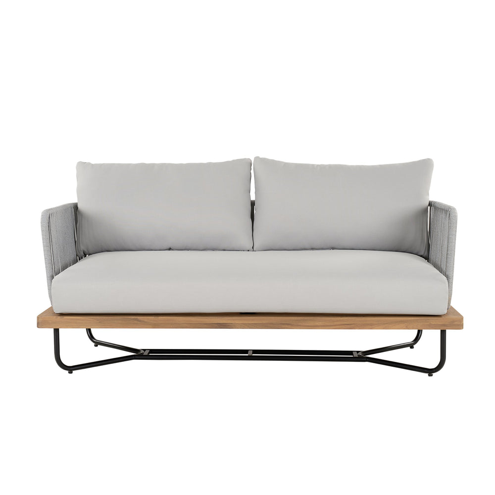 English Elm Christopher Knight Home® - Lucca Outdoor 6-Piece Patio Conversation Set - Stylish Acacia Wood, Rope Accents & Cushions N773OC00020G