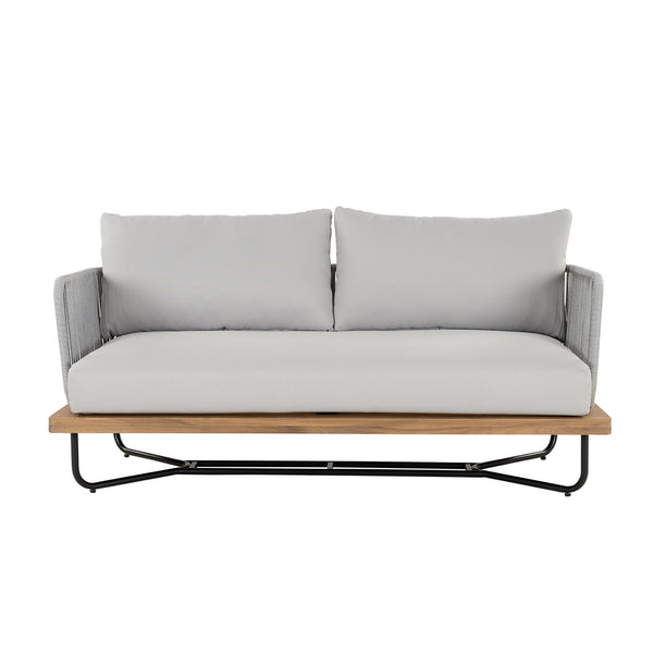 English Elm Christopher Knight Home® - Lucca Outdoor 6-Piece Patio Conversation Set - Stylish Acacia Wood, Rope Accents & Cushions N773OC00020G