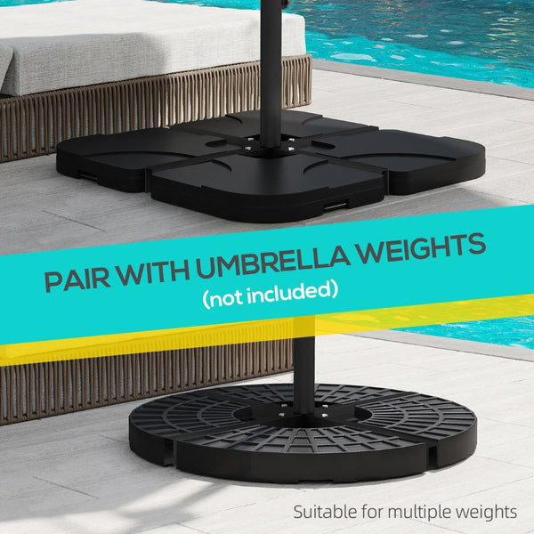 English Elm Outsunny Heavy-Duty Cross Brace Umbrella Stand For Stability & Style, Fits 1.5"-1.9" Poles, Black W2225P229167-GIGA