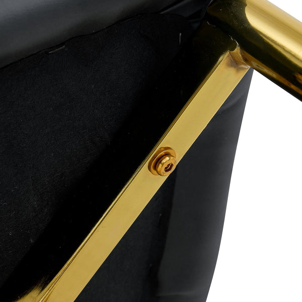 English Elm 2 Modern Dining Chairs with Plush PU Cushions and Gold Metal Legs for Stylish Comfort at Home Black+Gold W1151P294397