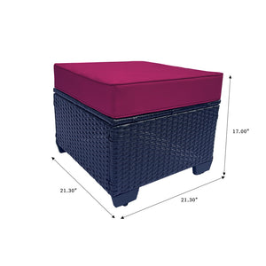 English Elm Outdoor Garden Patio Furniture Set - 7-Piece Cushioned Rattan Sofa & Coffee Table For Relaxation W213S00047-GIGA