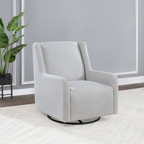 English Elm Calianna Boucle Barrel Accent Chair with Oak Legs for Living Room or Bedroom Grey B062P451747