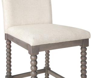 OSP Home Furnishings Abbott 26" Spindle Stool Linen / Brushed Grey