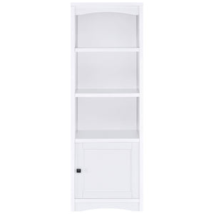 English Elm Stott Contemporary White 3-Shelf Media Tower with Framed Door, Adjustable Shelf & Display Space B062P299838