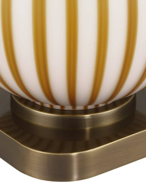 Currey & Company Striae Table Lamp - Artisan-made Glass Design With Striated Pattern, Antique Brass Accents & Elegance Yellow Glass 6000-1019-currey-company