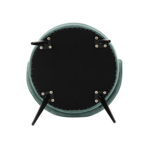 English Elm Kaya Velvet Dining Chair with Solid Elm Frame, Pleated Low Back, Gold Ring Accent, Durable 330lb Capacity Mint Green B365P397694