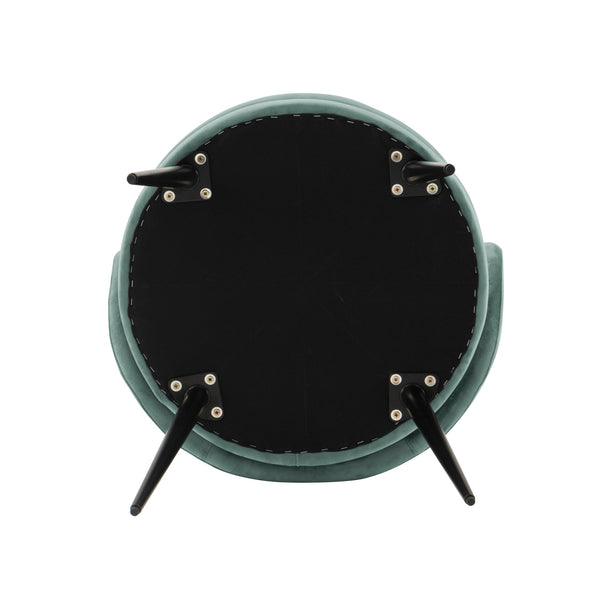 English Elm Kaya Velvet Dining Chair with Solid Elm Frame, Pleated Low Back, Gold Ring Accent, Durable 330lb Capacity Mint Green B365P397694