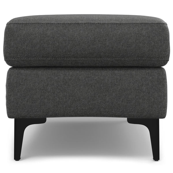English Elm Ava Mid Century Modern Ottoman with Recycled Fabric Foam Cushion and Matte Black Legs B136P436944