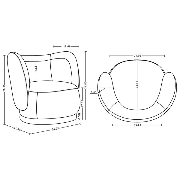English Elm Contemporary Siri Linen Weave Accent Chair Cream with Pillow — Durable Pine Frame, 440 lb Capacity, Fully Assembled B365P398022