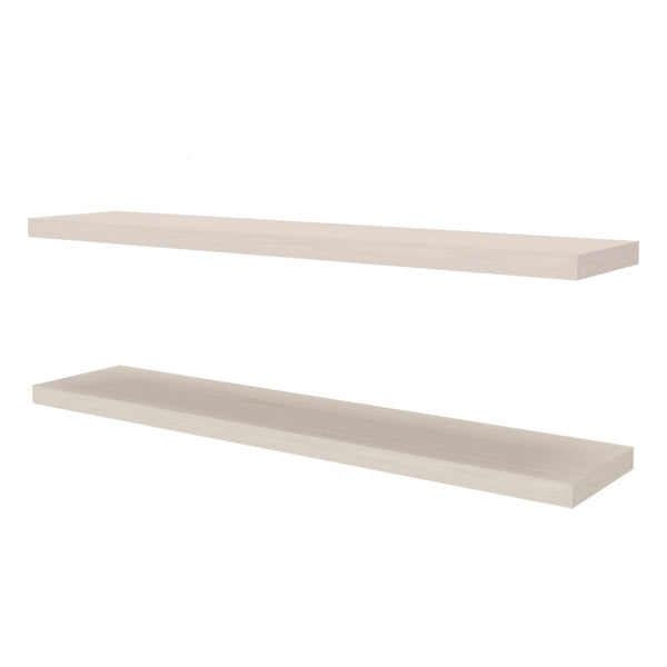 English Elm White White Washed Oak Floating Shelf 47.3" x 9.8" Melamine Set of 1 Rustic Modern Hidden Mount Durable Elegance B062P380038