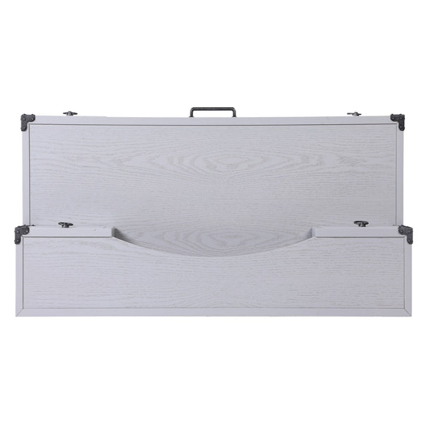 English Elm Grey Industrial Writing Desk with Gunmetal Base, 3 Drawers, Pine & Poplar Build, 54.5"W Sleek Workspace B062P185724