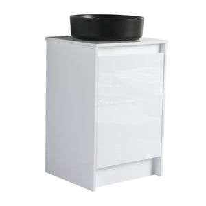 English Elm 20" Freestanding Vanity with Ceramic Sink Soft Close Storage Glossy White Bath W999S00386