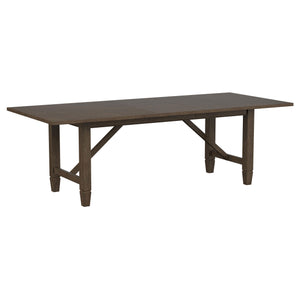 English Elm Jamie Mahogany Rectangular Dining Set with Rattan Chairs and Extension Leaf B062S01594