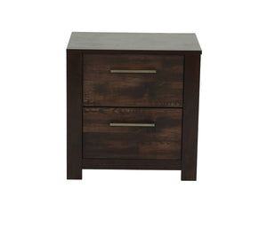 English Elm Rustic 1 Piece Nightstand Wooden Mahogany Finish Bedside Table 2-Drawers Classic Bedroom Furniture