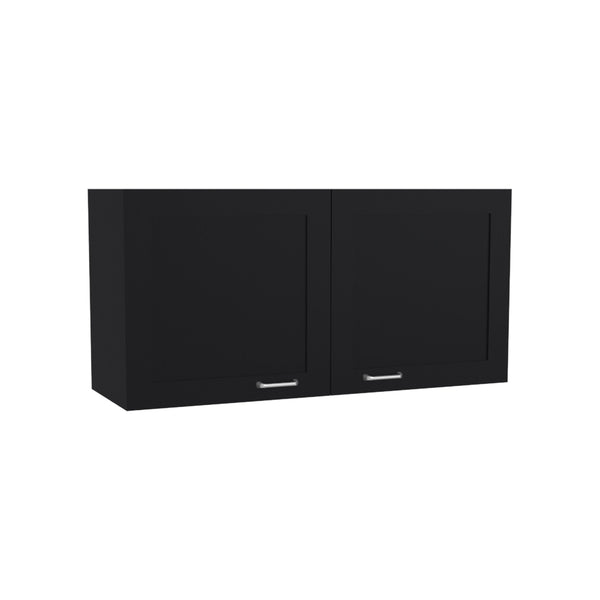 English Elm Wall Wall Cabinet 2-Door Black Wengue Engineered Wood Kitchen Storage Modern Compact Durable Design B097P350282