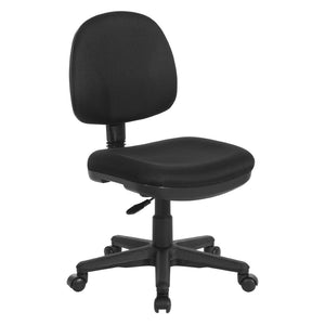 OSP Home Furnishings Sculptured Armless Task Chair Ergonomic Lumbar Support for Home or Office Workstation 8120-231