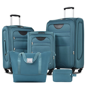 English Elm Softside Expandable Spinner Luggage Set with Tsa Lock Duffel Polyester Travel Green N732P201004F